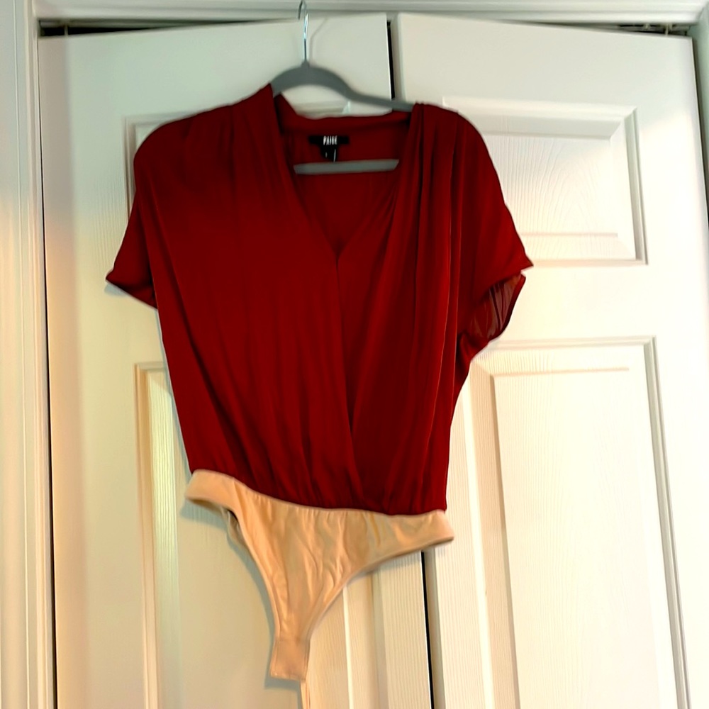 Size small maroon V-neck Bodysuit